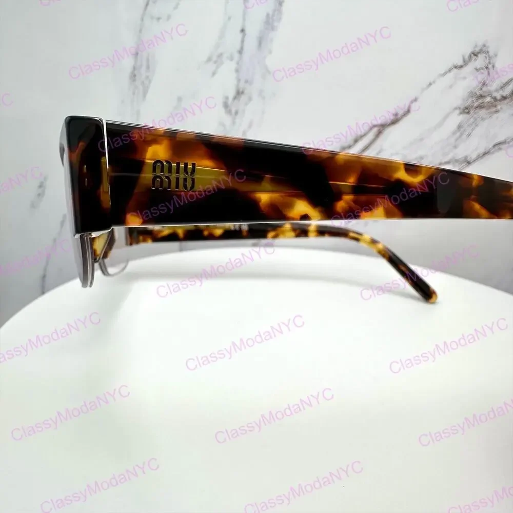 NEW MIU MIU Sunglasses Honey Havana Brown Vedette Clear Blue Light Lens